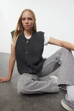 Trendyol Anthracite Crew Neck Fitted Knit Vest