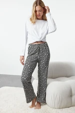 Trendyol Black Cotton Striped Knitted Pajama Bottoms