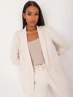 Light beige women's blazer without closure OCH BELLA