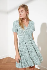 Trendyol Green V Neck Knitted Dress