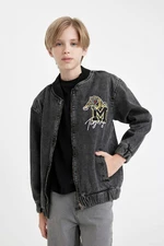 DEFACTO Boys College Collar Bomber Jean Jacket