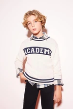 DEFACTO Boy's Crew Neck Knitwear Sweater