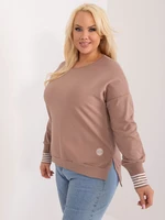 Dark beige oversized blouse with slits