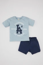 DEFACTO Baby Boy Printed Short Sleeve T-Shirt Shorts 2-Piece Set