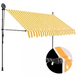 Ručne zaťahovacia markíza s LED svetlom 300x120 cm Dekorhome Bílá / oranžová