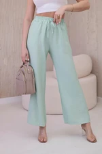 Viscose wide trousers light mint