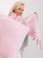 Light pink smooth winter scarf