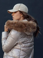 Women's winter jacket with hood WINTERCHIC camel Dstreet