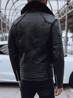 Men's leather jacket black Dstreet