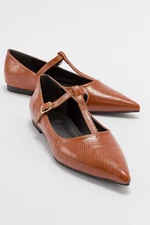 LuviShoes BULVA Tan Patterned Women's Ballerinas