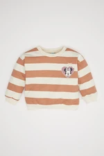 DEFACTO Baby Girl Disney Mickey & Minnie Crew Neck Striped Sweatshirt