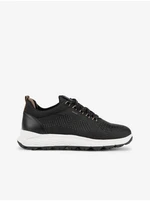 Black women's sneakers with leather details Geox Spherica - Women's