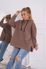 Insulated sweatshirt with zipper on the side of the mocha