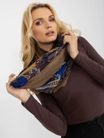 Women's gray scarf with prints