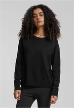 Women's knitted sweater with a round neckline black