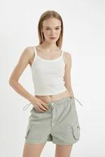 DEFACTO Coool Fitted Fitted Corduroy Camisole Basic Plain Tank Top