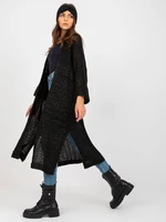 Black oversize long openwork cardigan OCH BELLA