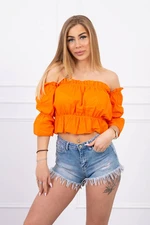 Orange blouse over the shoulder