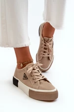 Women's low sneakers brown Enalae