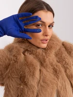 Cobalt blue touch gloves with decorative strap