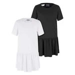 Valance Tee Dress for Girls - 2 Pack White+Black