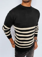 Men's Black Striped Dstreet Sweater