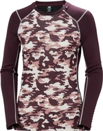 Helly Hansen W Lifa Merino Midweight Graphic Crew Wild Rose L Lenjerie termică