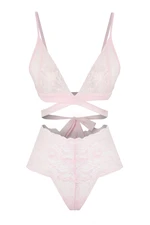 Trendyol Light Pink Lace Detailed Rope Straps Non-wired Cupless Knitted Underwear Set