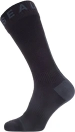 Sealskinz Waterproof All Weather Mid Length Sock with Hydrostop Black/Grey XL Cyklo ponožky