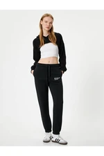 Koton Jogger Sweatpants with Lace Waist Printed Pocket