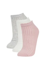 DEFACTO Women's 3-Pack Cotton Ankle Socks