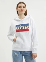 Levi&#39;s Bílá dámská mikina s kapucí Levi's® - Dámské