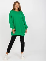 Green basic tunic with long sleeves RUE PARIS