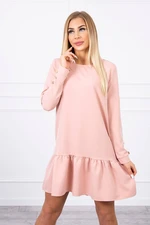 Dress with frills powder pink