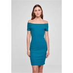 Women's Dress Off Shoulder Rib - Green-Blue