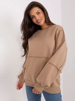 Dark beige insulated sweatshirt without hood