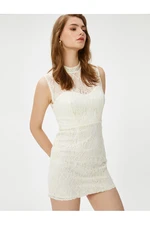 Koton Bridal Lace Mini Dress Slim Fit