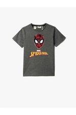 Koton Spider-Man Printed Short Sleeve T-Shirt Licensed Crew Neck