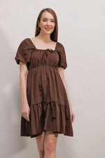 Bigdart 2351 Flared Poplin Dress - Brown