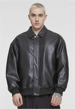 Men's synthetic leather jacket black