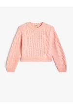 Koton Knitted Sweater Round Neck Long Sleeve Soft Texture