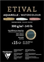 Clairefontaine Etival Black Double-Grain Glued Pad On 1 Side Carnet de croquis A4 300 g