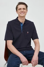 Bavlněné polo tričko Tommy Hilfiger tmavomodrá barva, s aplikací