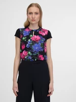 Pink and black women's floral blouse ORSAY