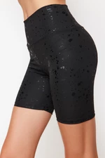 Trendyol Black Glossy Fabric Knitted Sports Shorts/Short Leggings