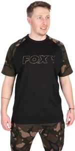 Fox Fishing Tee Shirt Black/Camo Outline T-Shirt - S