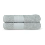 Zestaw 2 jasnoszarych ręczników bawełnianych Uni, 70x140 cm
