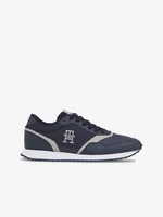 Dark blue men's leather sneakers Tommy Hilfiger Runner Evo Mix