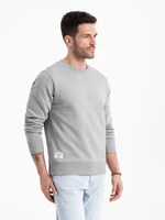 Ombre BASIC men's sweatshirt with round neckline - grey