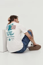 Bavlněné tričko Billabong x Coral Gardeners béžová barva, s potiskem, ABYZT02335